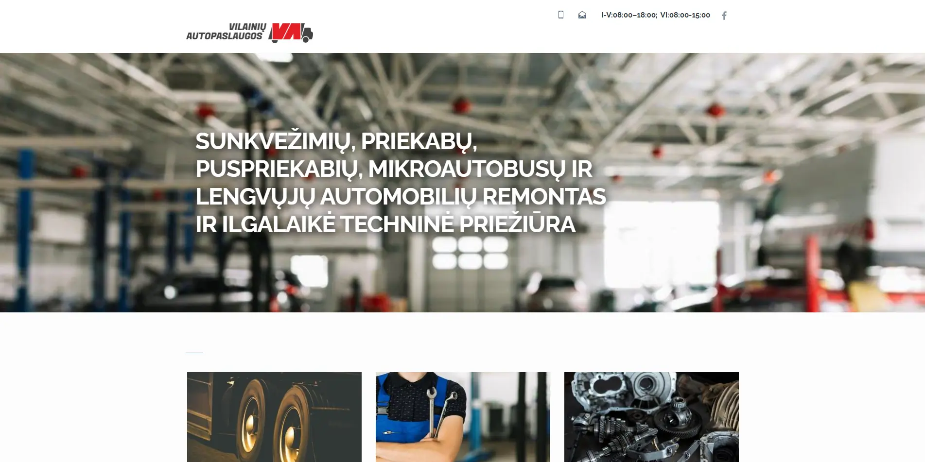 Vilainių autopaslaugų svetainė prieš atnaujinimą